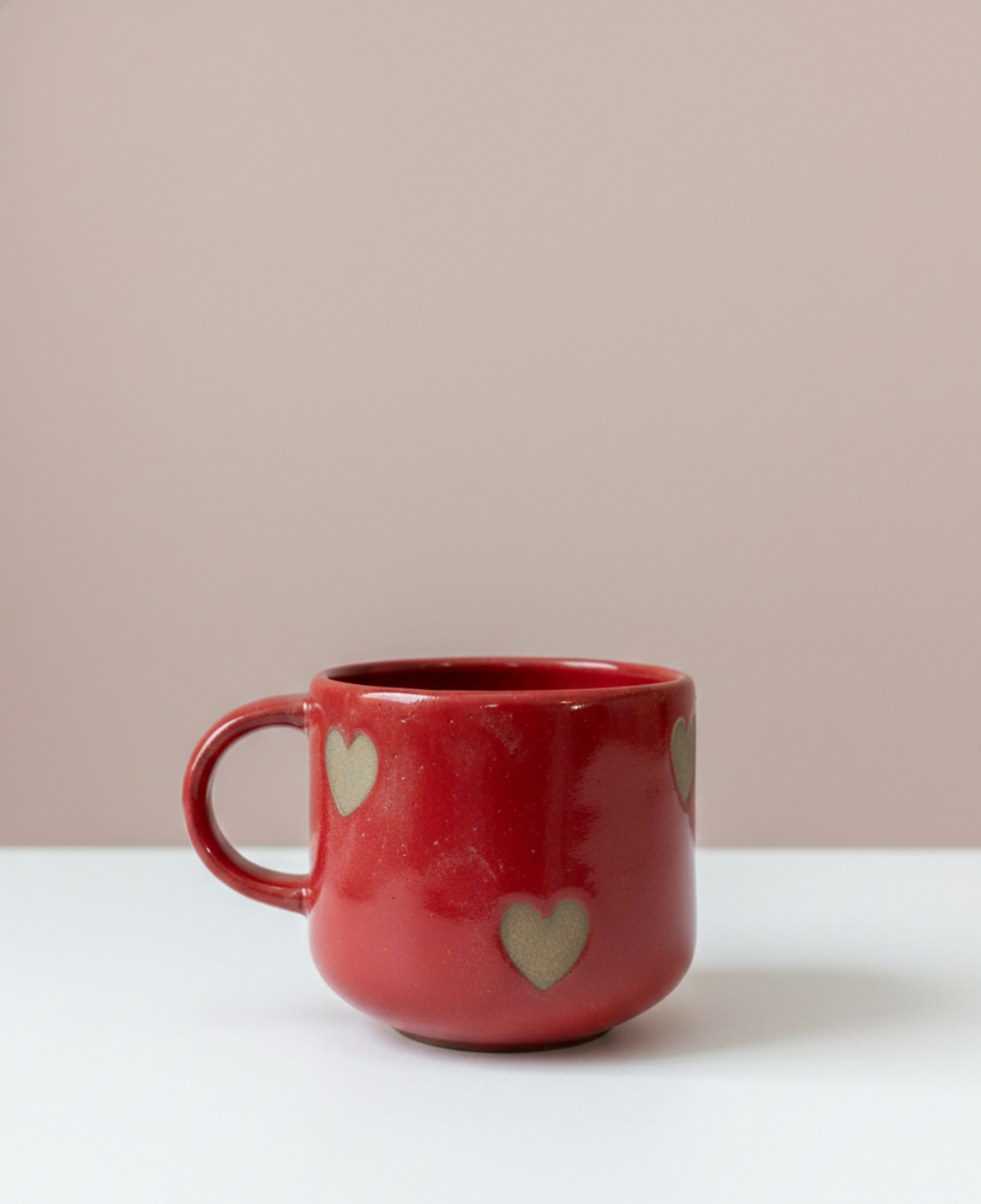 Heart Love Ceramic Mug  – Red