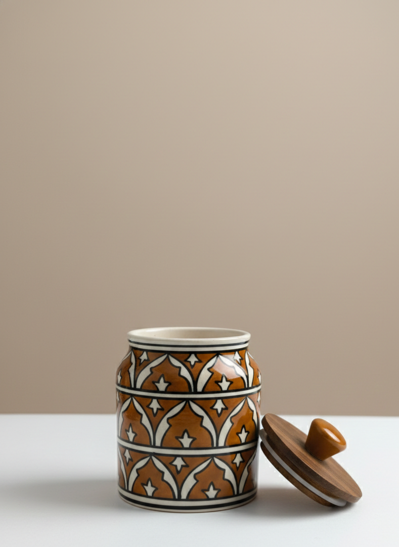 Handcrafted Ceramic Storage Jar