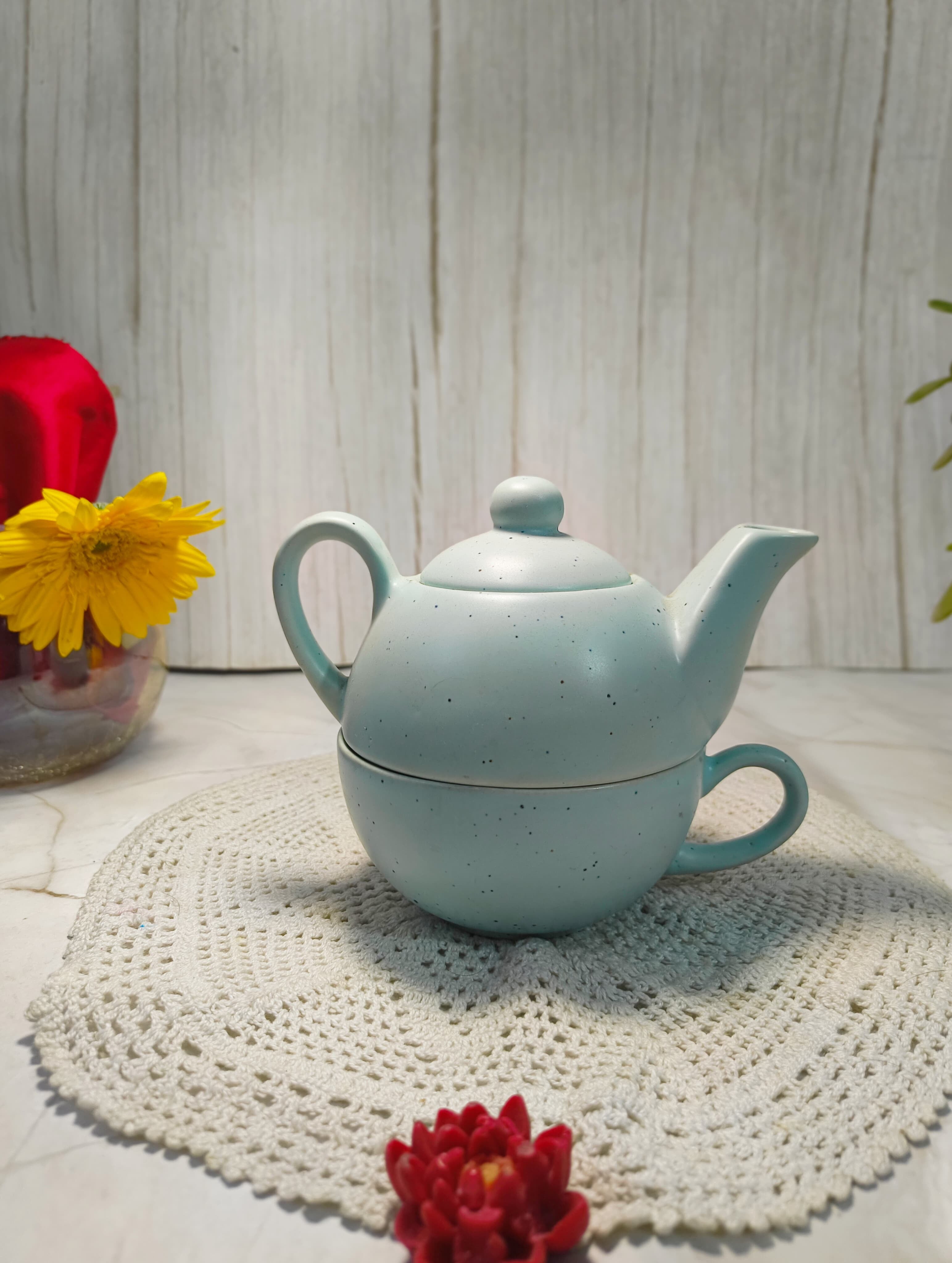 Stackable Ceramic Tea-for-One Set