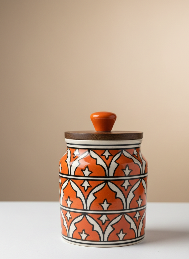 Handcrafted Ceramic Storage Jar