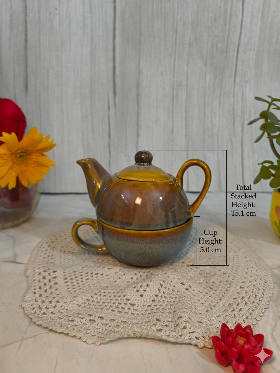 Stackable Ceramic Tea-for-One Set