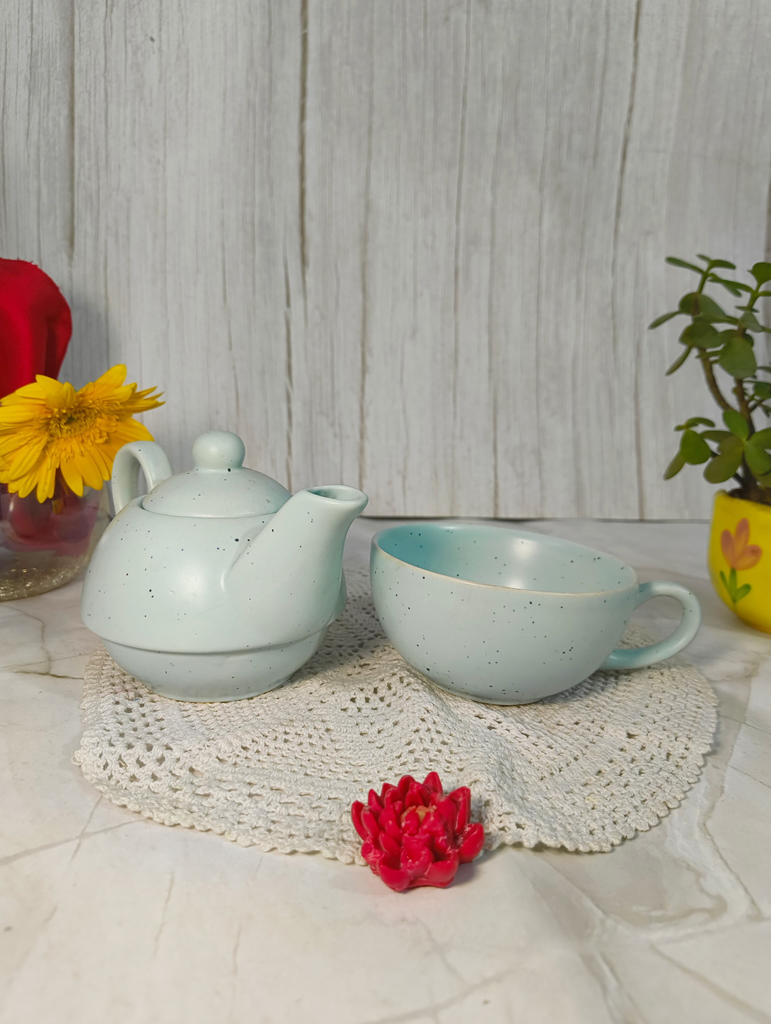 Stackable Ceramic Tea-for-One Set