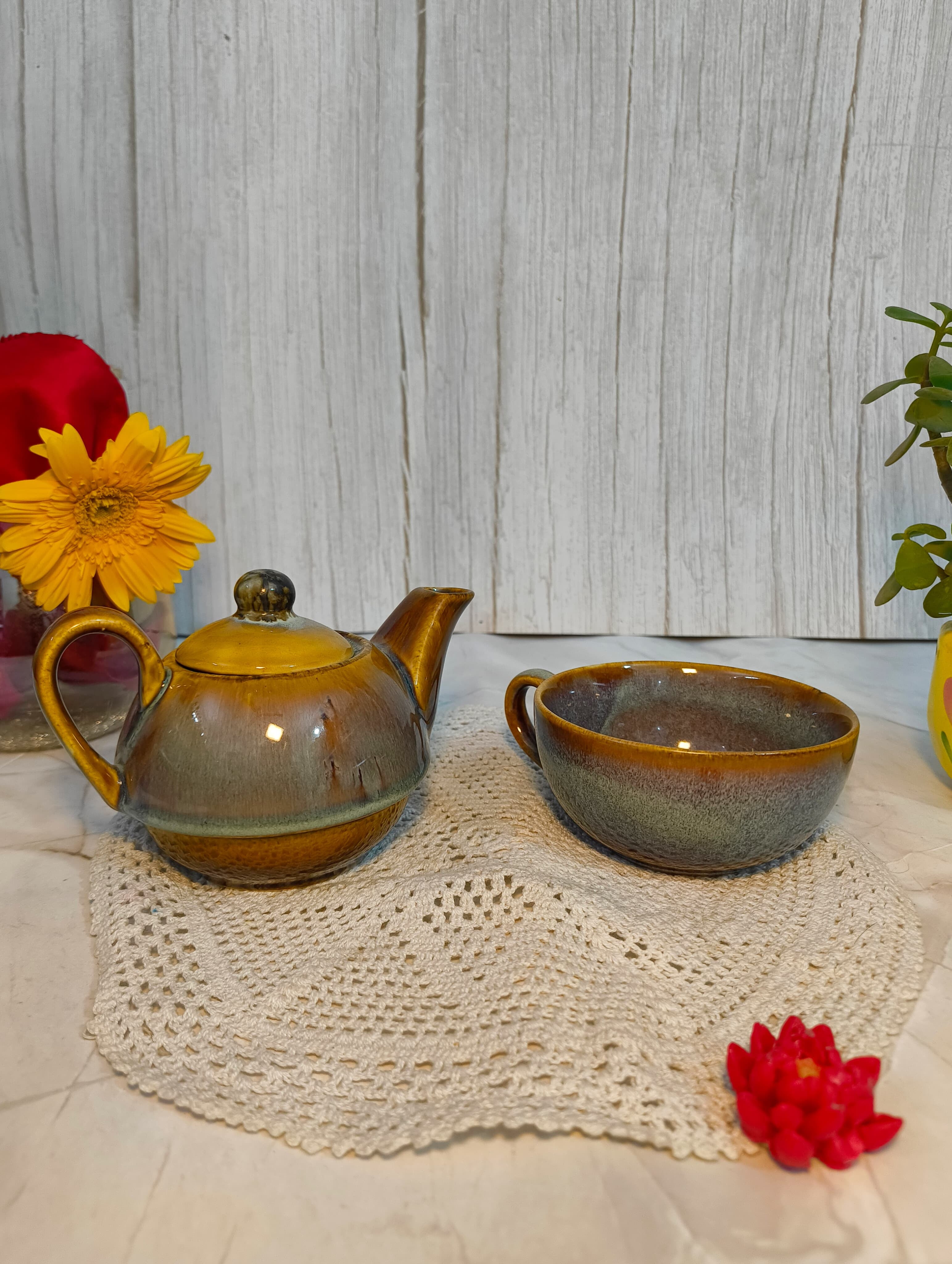 Stackable Ceramic Tea-for-One Set